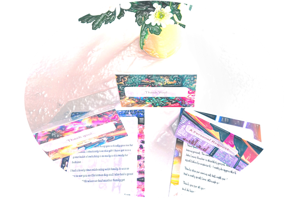 Sketch of Flowers and Cards